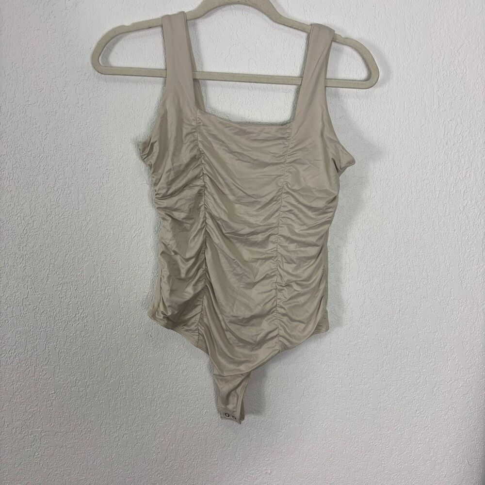 Abercrombie‎ & Fitch Bone Ruched Thong Bodysuit size Medium
